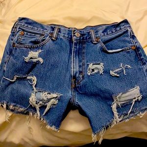 Levi’s distressed jean shorts